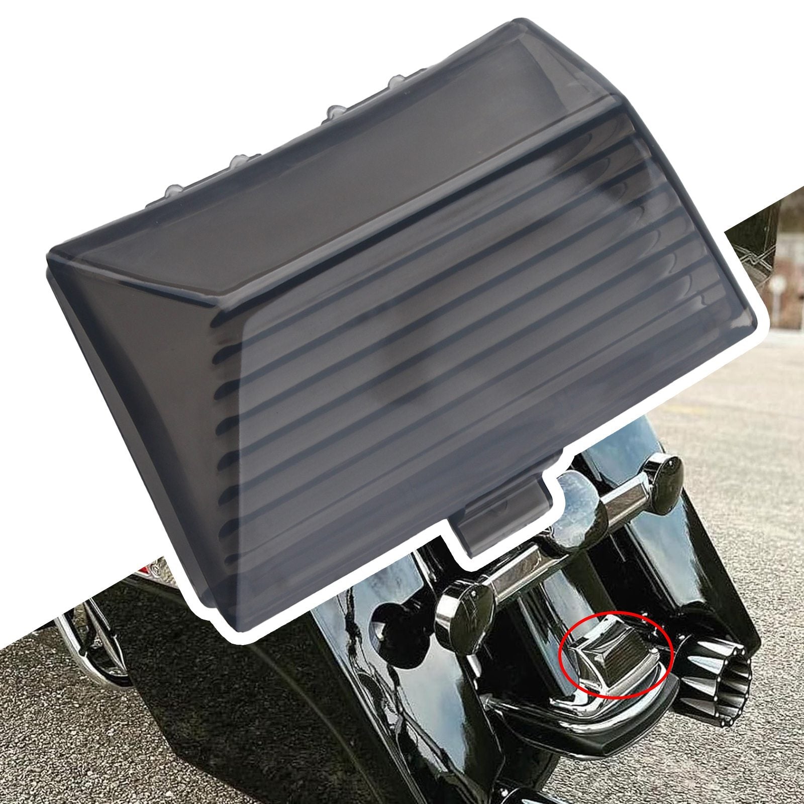 ya 5 6.16.2 Rear Fender Tip Light Smoke Lens Cover for Harley Electra Glide Ultra Classic