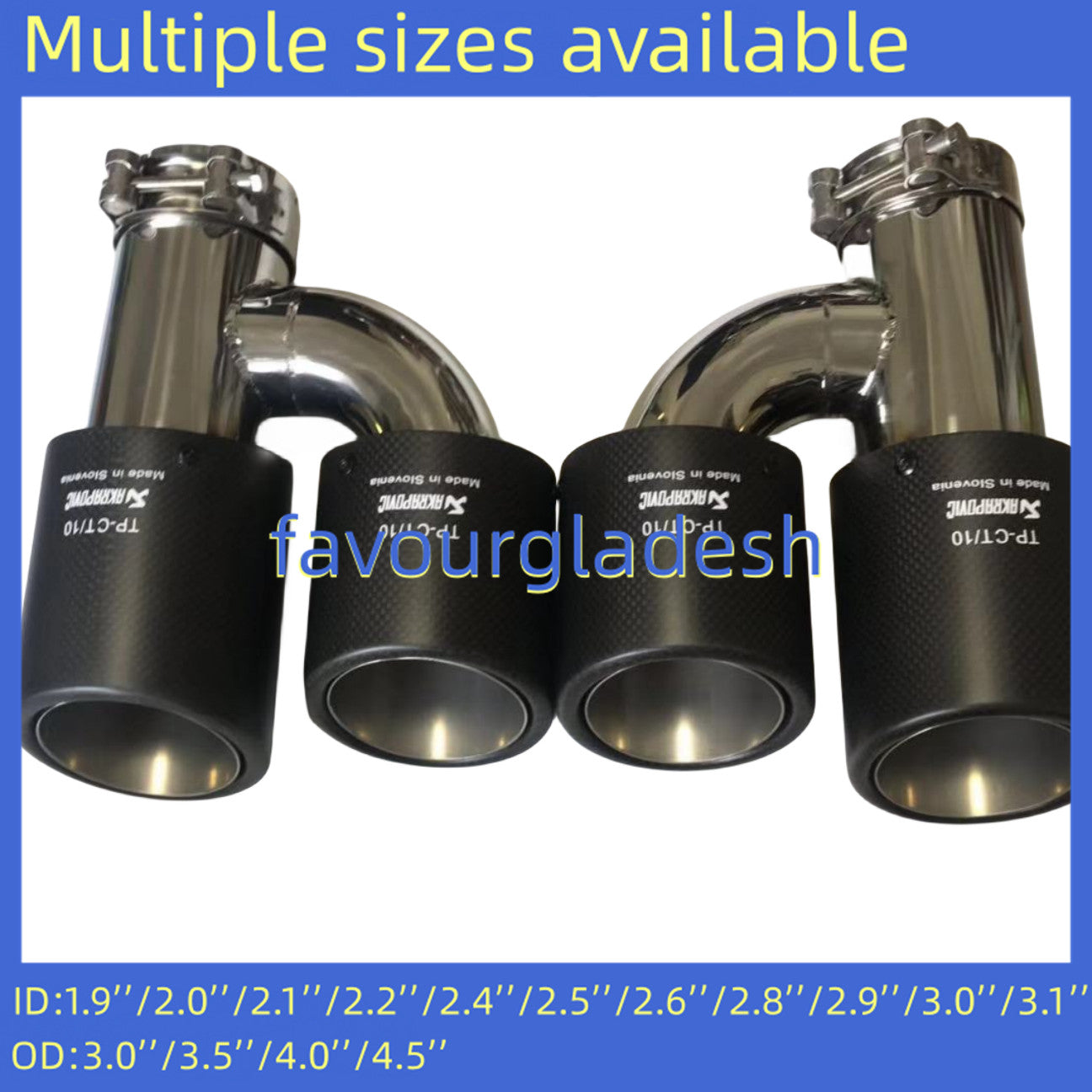 ya 4 6.17.2 2X Akrapovic Matte Carbon Fiber Tip Dual Pipe ALL Size OD:76 89 101 114