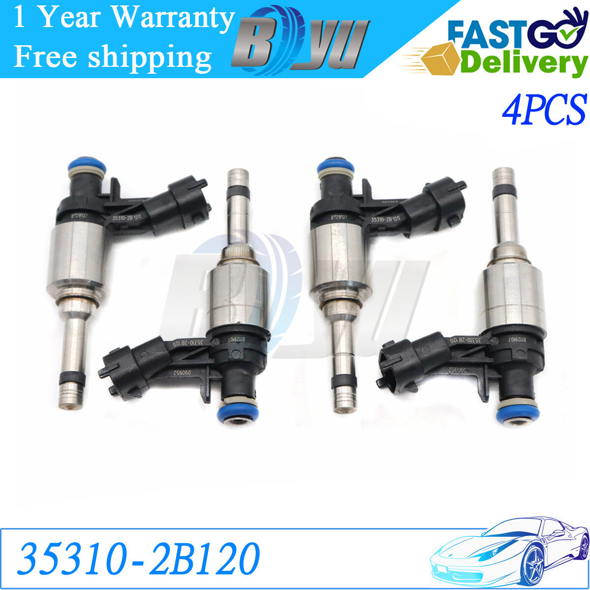 ya 1 7.2 35310-2B120 4PCS Upgrade Fuel Injector for 2013-2015 for Hyundai for Veloster GDI FJ1183