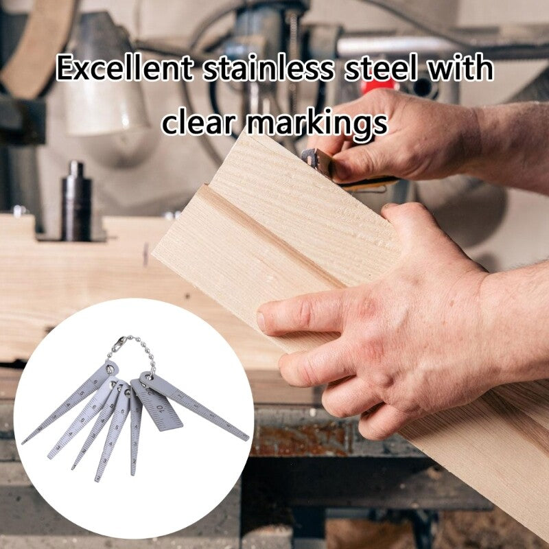 ya 14 7pcs Stainless Pocket Tapered Ruler Set Lightweight Gaps Gauge with Clear Scale