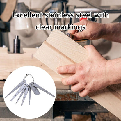 ya 14 7pcs Stainless Pocket Tapered Ruler Set Lightweight Gaps Gauge with Clear Scale