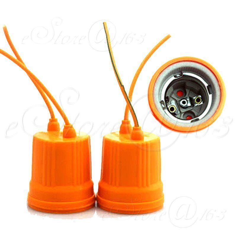 ya 14 2x Ceramic Cap Waterproof E27 Screw Droplight Outdoor Garden Lamp Base Holder