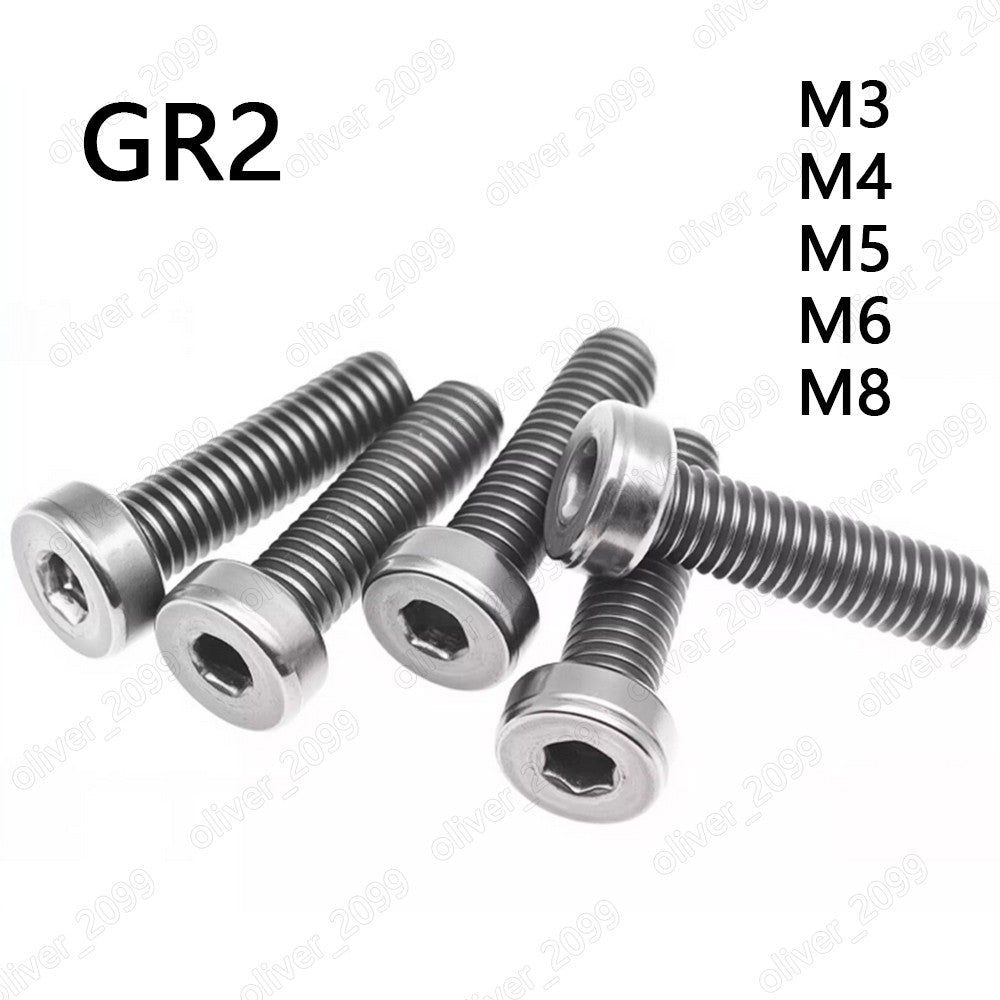 Titanium GR2 Hexagon Socket Head Cap Screws With Low Head M3/M4/M5/M6/M8
