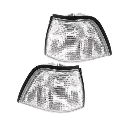 ya 5 8.7 Front LH & RH Turn Signal Indicator Light Cover Clear For 3-Series E36 1992-1998