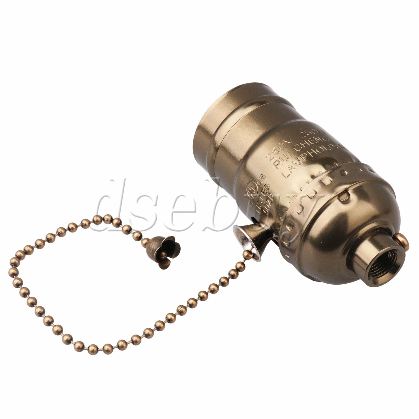 ya 14 2 x Bronze 110-2 E27 Antique Light Bulb Holder Socket Adaptor w/ Switch
