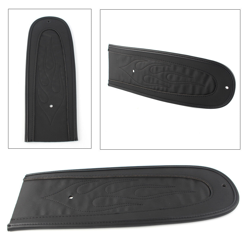ya 5 8.7 Flame Stitch Leather Rear Fender Bib Black for Harley Dyna 2006-2017 Motorcycle