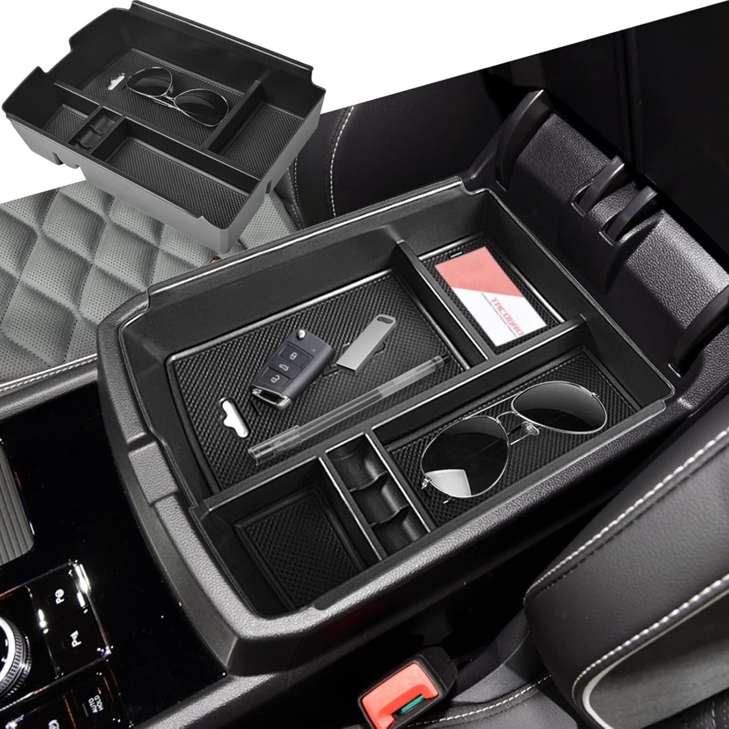 ya 2 6.26 For 2018-2023 for VW Atlas Center Console Organizer Armrest Storage Box Accessories