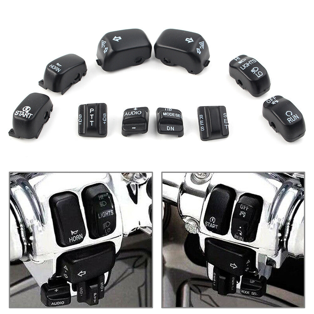 ya 1 7.4 10pcs Hand Control Switch Cover Housing Button Cap Set for Harley Touring 96-13