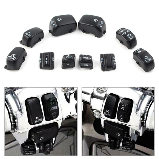 ya 1 7.4 10pcs Hand Control Switch Cover Housing Button Cap Set for Harley Touring 96-13