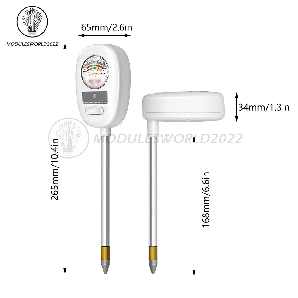 ya 26 4 in 1 Soil PH Meter Sunlight Fertility Hygrometer Rotatable Folding Soil Tester