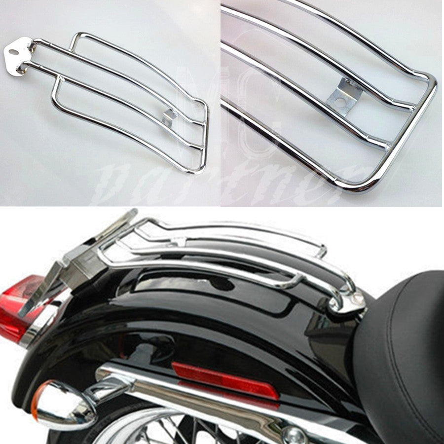 ya 12 5.21 Chrome Luggage Rack Stock Solo for Seat for Harley XL Sportster 883 1200 1985-2003