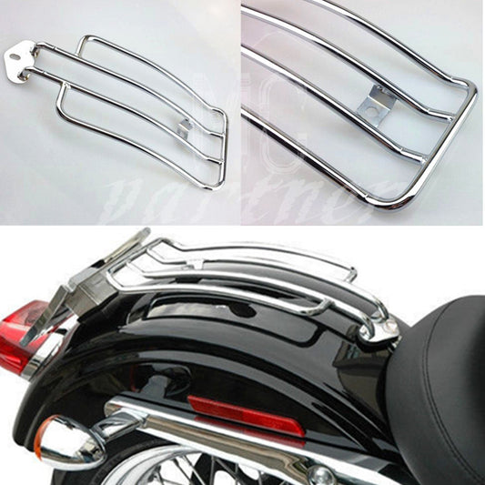 ya 12 5.21 Chrome Luggage Rack Stock Solo for Seat for Harley XL Sportster 883 1200 1985-2003