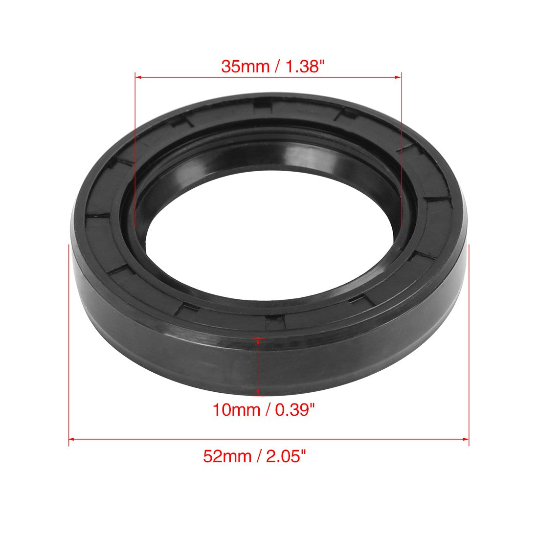 ya 5 8.7 35mm x 52mm x 10mm Black Rubber Cover Double Lip TC Oil Shaft Seal