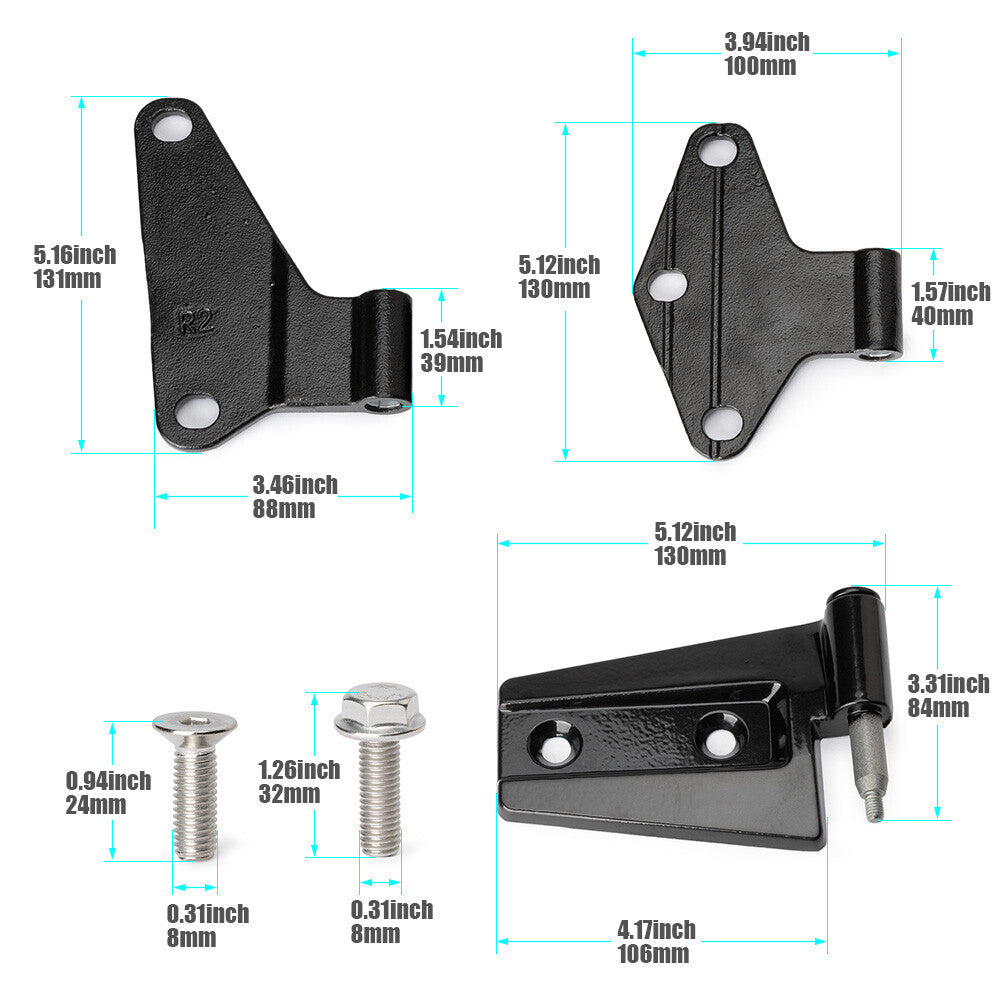 ya 11 6.6 Fit 2007-2018 for Jeep for Wrangler JK Body Door Hinge Replacement Set Powder Coat 16pcs