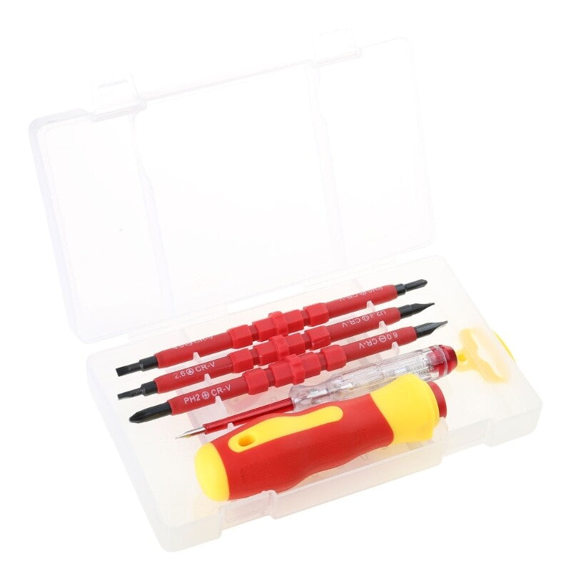 ya 26 5Piece Insulated Screwdriver with Functio lity for Electrical Work