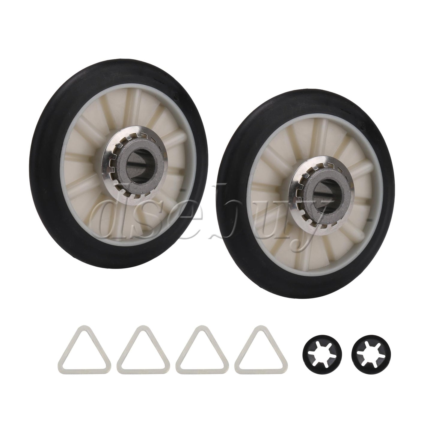 ya 26 2x Dryer Rear Drum Support Roller Kit 349241T Replacement Parts PS347627 Black