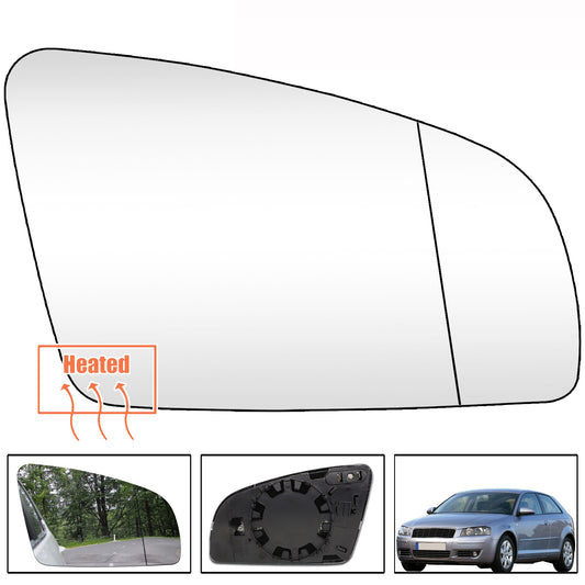 ya 3 6.25.2 for Audi A3 8P A4 A6 03-08 Right Side Wing Mirror Glass Heated Aspherical Clear