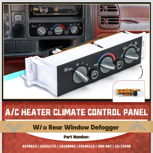 ya 12 5.28 A/C Heater Climate Control Switch for Chevy for GMC C1500-C3500 K1500-K3500 Truck