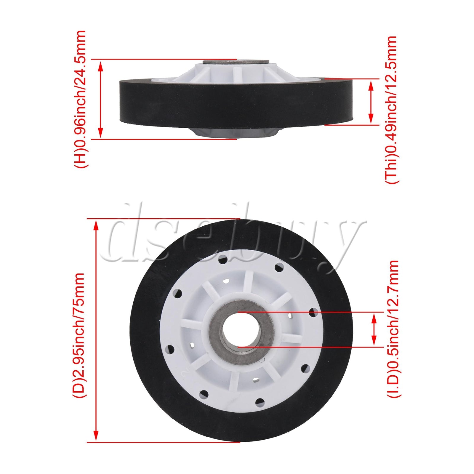 ya 26 8 Pieces Rubber Dryer Drum Support Roller 37001042 Replacement for 