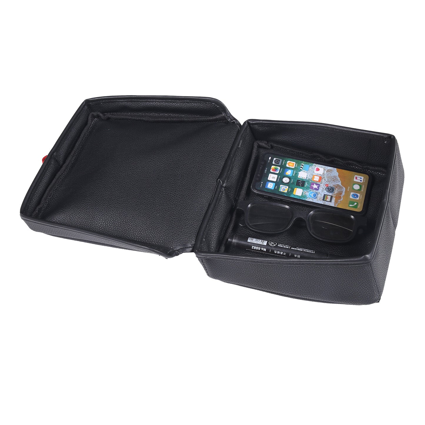 ya 2 7.14 Leather Armrest Box Rear Storage Bag Box Organizer for Corvette C7 2014-2019