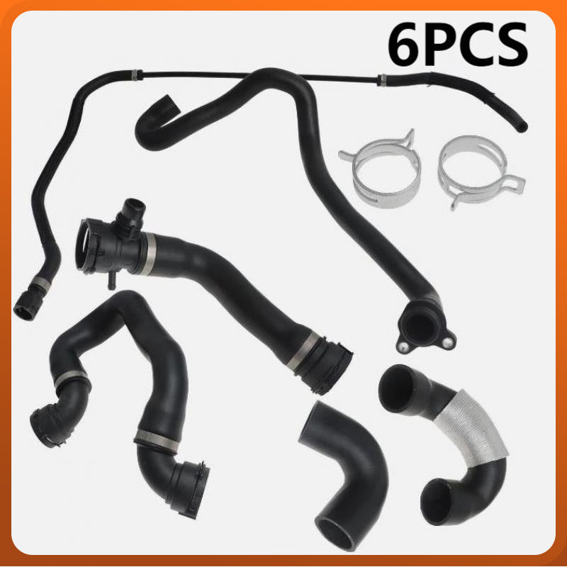ya 11 10.28 Radiator Coolant Water Hose Pipe Kit 6pcs For 135i 335i 335xi 2007-2010 n