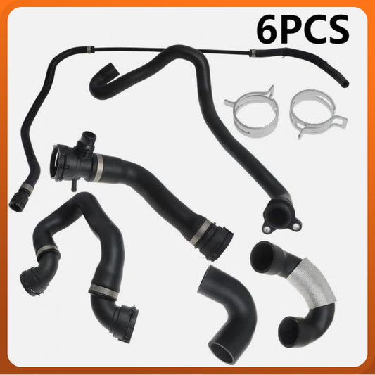 ya 11 10.28 Radiator Coolant Water Hose Pipe Kit 6pcs For 135i 335i 335xi 2007-2010 n