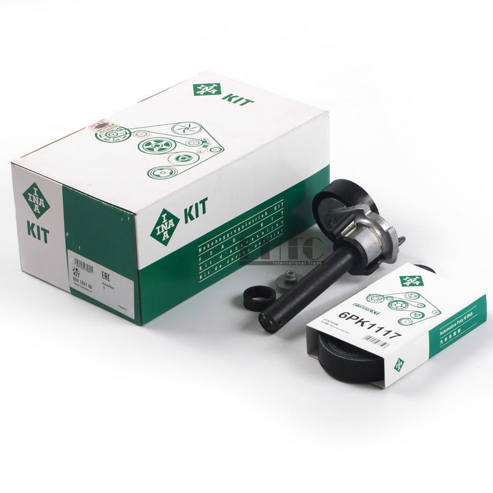 ya 10 5.29.2 INA Serpentine Alternator V-Belt Tensioner Kit Set for VW GTI for Audi A3 2.0T CCTA