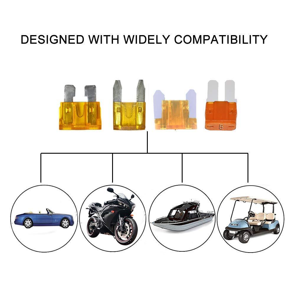 ya 5 8.7 10-Pack Fuse TAP Adapter Kit 12 Volt Automotive Additional Circuit Standard ATM APM Blade Fuse