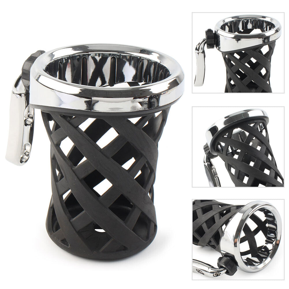 ya 2 6.29 Handlebar Cup Holder Drink W/Mesh Basket Mount Universal Longer Fit for Harley cl