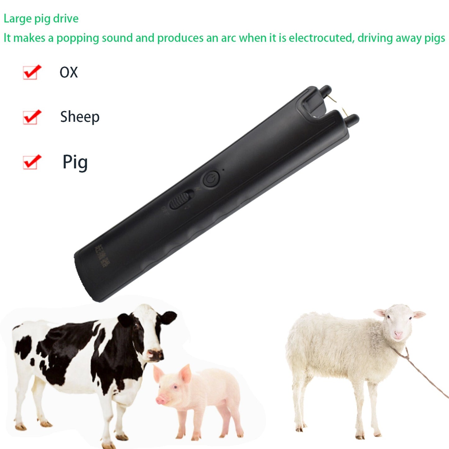 Portable Cattle Prod Stick Electric Livestock Prod For Cow Pig Goats