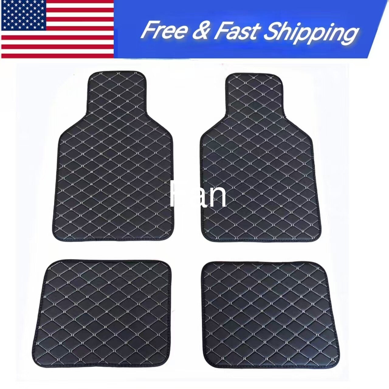 ya 5 8.7 4Pcs PU Leather Car Floor Mats Front Rear Liner Weather Set Car Accessories f