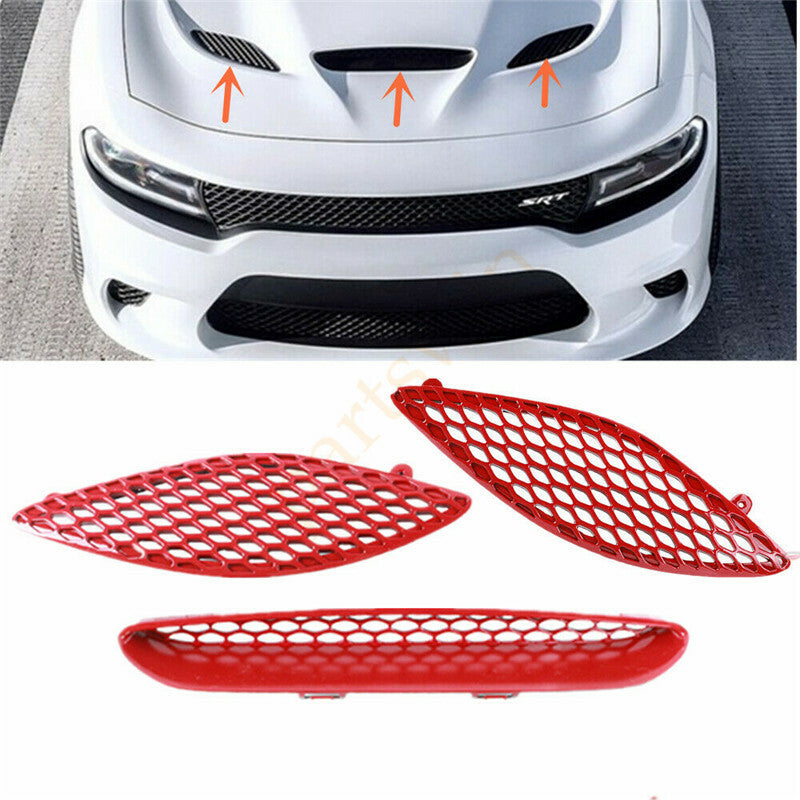 ya 3 6.23 Suitable for 2015-2020 for Dodge for Charger SRT Hellcat red decorative cover border grille