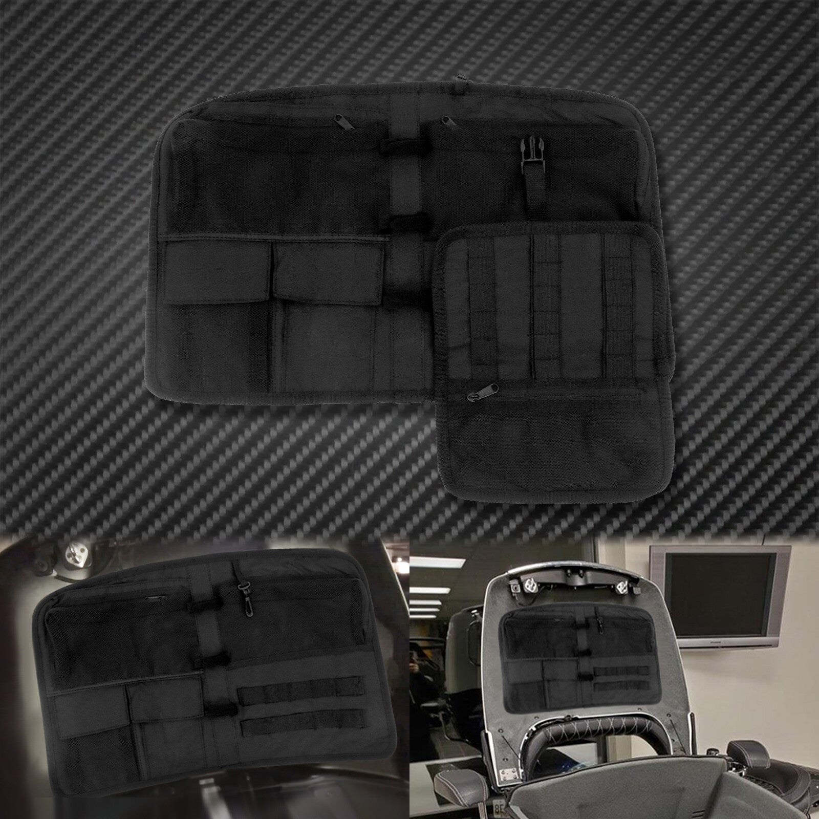 ya 12 5.21 Black Tour Pak Trunk Lid Organizer Fit For Indian Roadmaster Chieftain 2015-2021