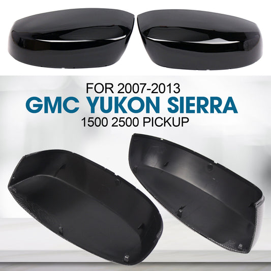 ya 1 8.5.3 For 2007-2013 for GMC for Yukon for Sierra 1500 2500 Gloss Black Rearview Mirror Cover Cap