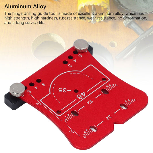 ya 17 Red 35mm Hinge Hole Jig Aluminum Alloy Drilling Guide Template Woodworking