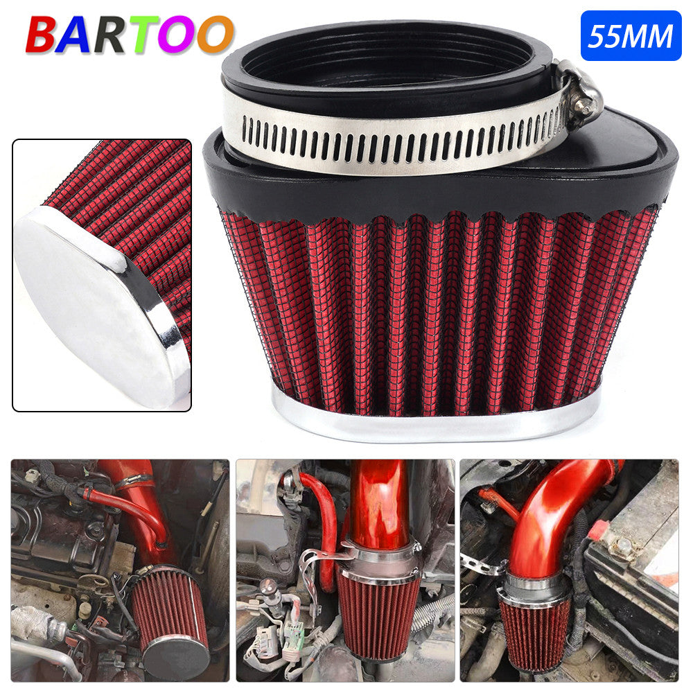 ya 5 8.7 Red 55mm/2.17 Air Filter Cleaner Round Tapered Replacement For Motorcycle / Car