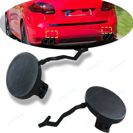 ya 27 6.18 Pair Rear Bumper Tow Hook Eye Cap Cover Primed Fit for Porsche for Cayenne 2011-2014