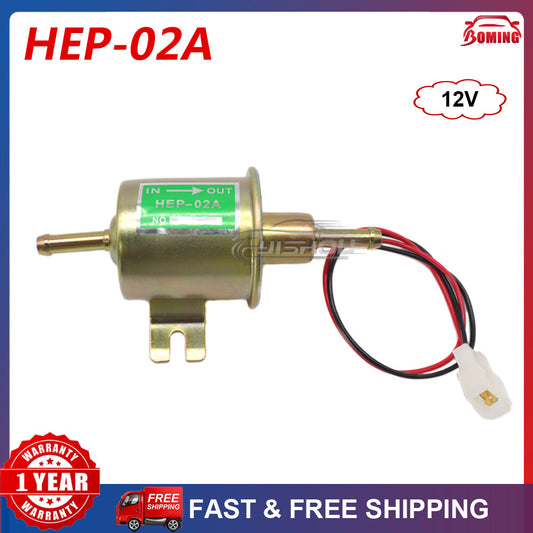 ya 27 7.2 12V Inline Low Pressure Electric Fuel Pump Universal 2.5-4PSI Gas Diesel HEP-02A