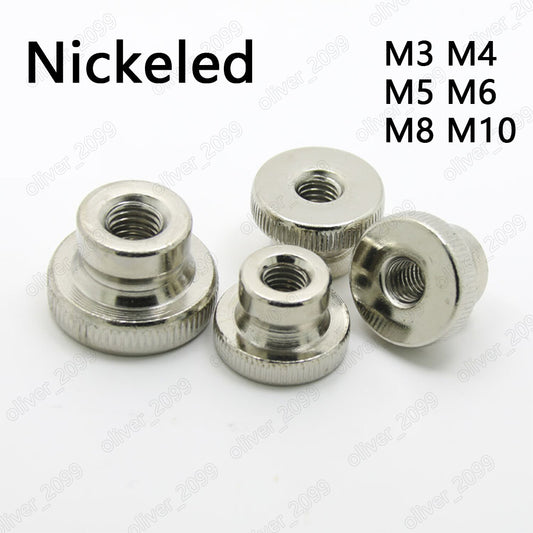 Nickeled Steel DIN466 Knurled Thumb Nuts With Collar M3 M4 M5 M6 M8 M10