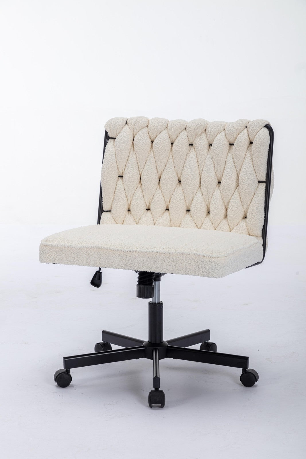 ya 28 Modern Armless Desk Chair Wheels Wide Seat - Home Office Desk Chair White