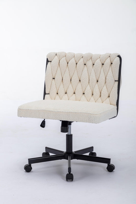 ya 28 Modern Armless Desk Chair Wheels Wide Seat - Home Office Desk Chair White
