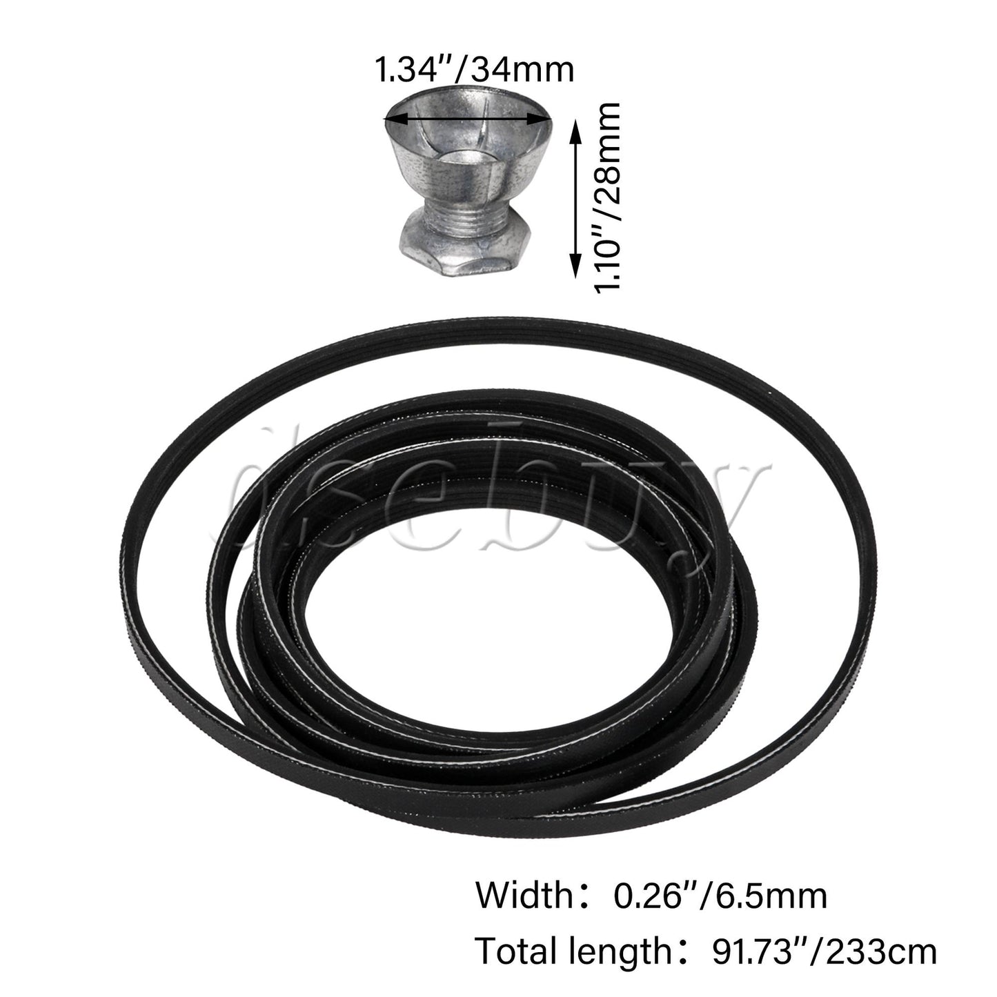 ya 26 Drum Belt 14210003 & Motor Pulley 8578565 Dryer Part Set Replacement for 