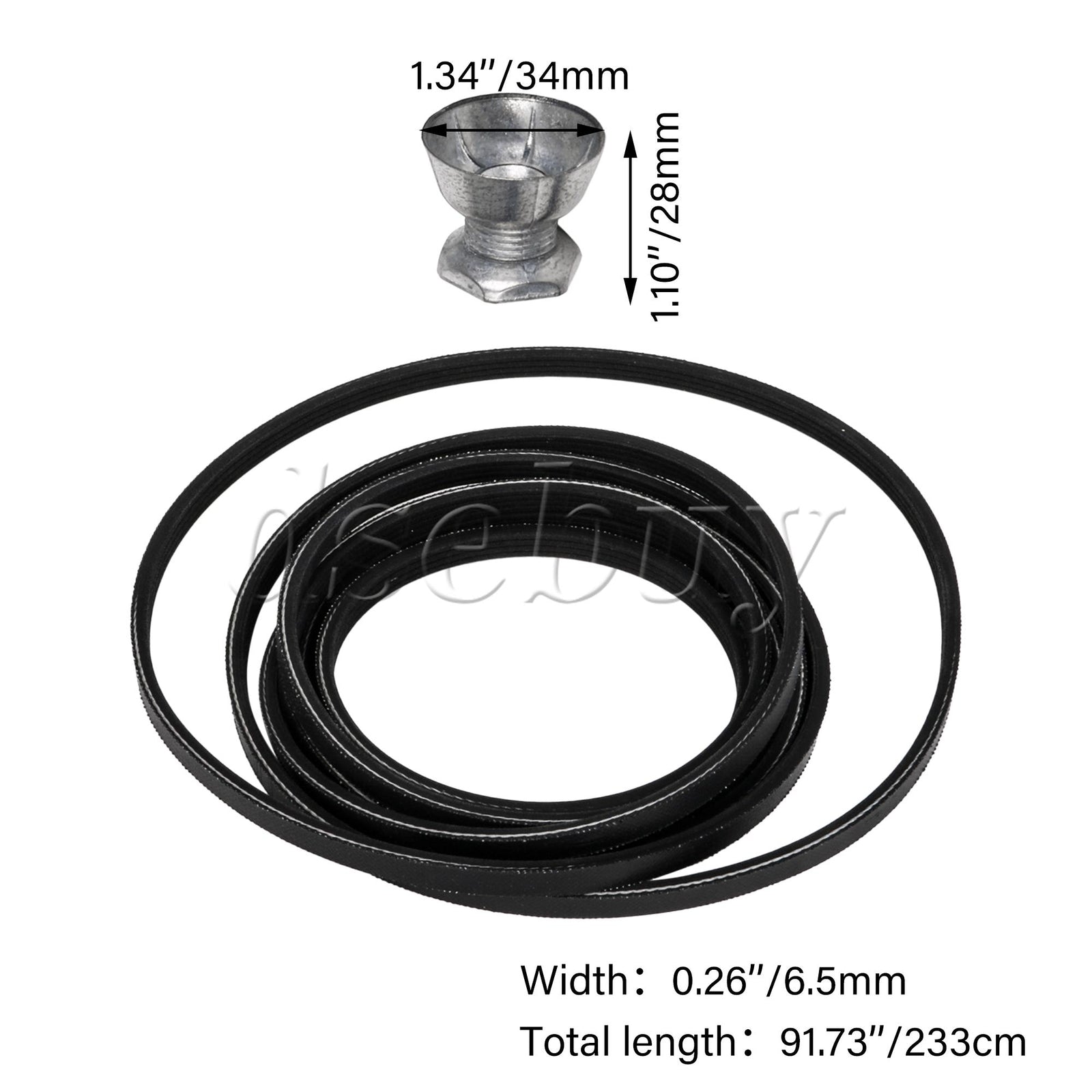 ya 26 Drum Belt 14210003 & Motor Pulley 8578565 Dryer Part Set Replacement for 
