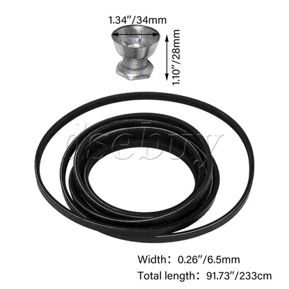 ya 26 Drum Belt 14210003 & Motor Pulley 8578565 Dryer Part Set Replacement for 