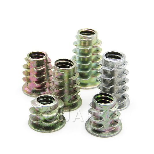 M4 M5 M6 M8 M10 Zinc Alloy Furniture Screws Embedded Nut Hex Thread Wood Inserts