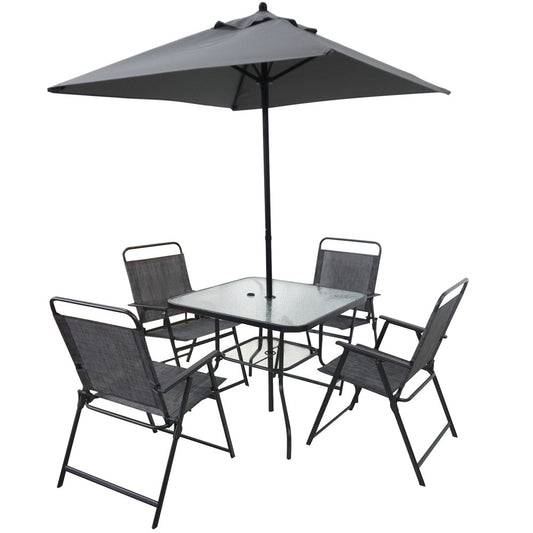 ya 28 Black For Outdoor Metal Patio Furniture Set 4 Pc, with Umbrella