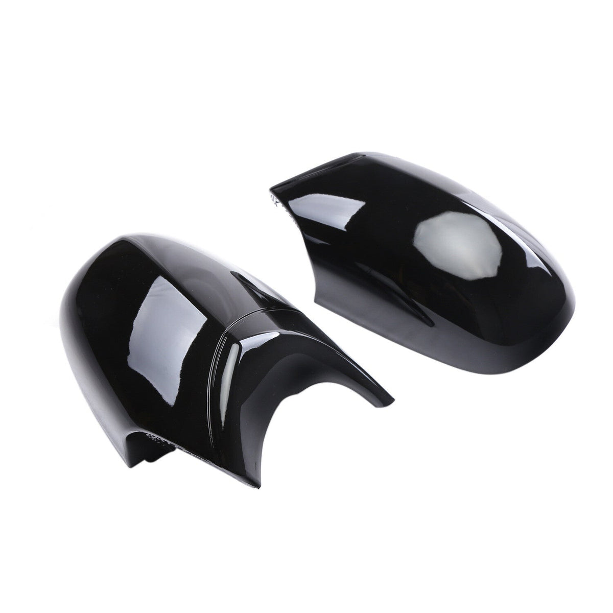 ya 11 10.28 2x Gloss Black Side Mirror Cover Cap For E87 E90 E91 08-11 E81 E82 2010-201
