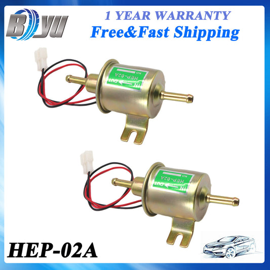 ya 27 7.2 HEP-02A 12V Universal Inline Low Pressure Electric Fuel Pump For Gas Diesel 2PCS