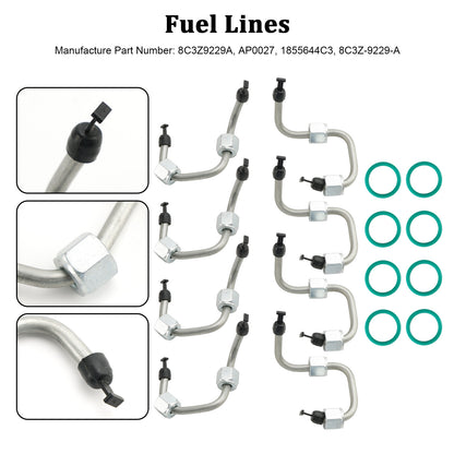 ya 1 8.12 baidi 8PCS Fuel Injector Install Kit w/ Injector Line for F250-F550 6.4 2008-10