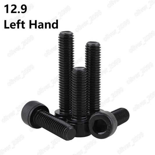 Black 12.9 Steel Hex Socket Bolt Cap Head Screw Left Hand Thread M4/M5/M6/M8/M10